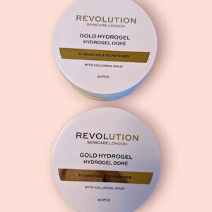 2x NEW Revolution London Gold Hydrogel Hydrating Under Eye Patches 120 TOTAL